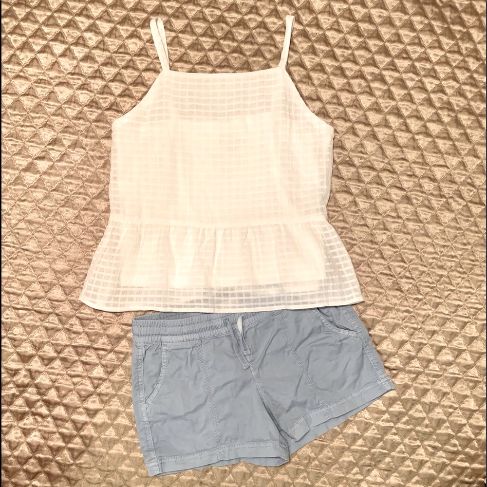 NWOT girls white tank shirt size 10/12 large (see label) fully lined